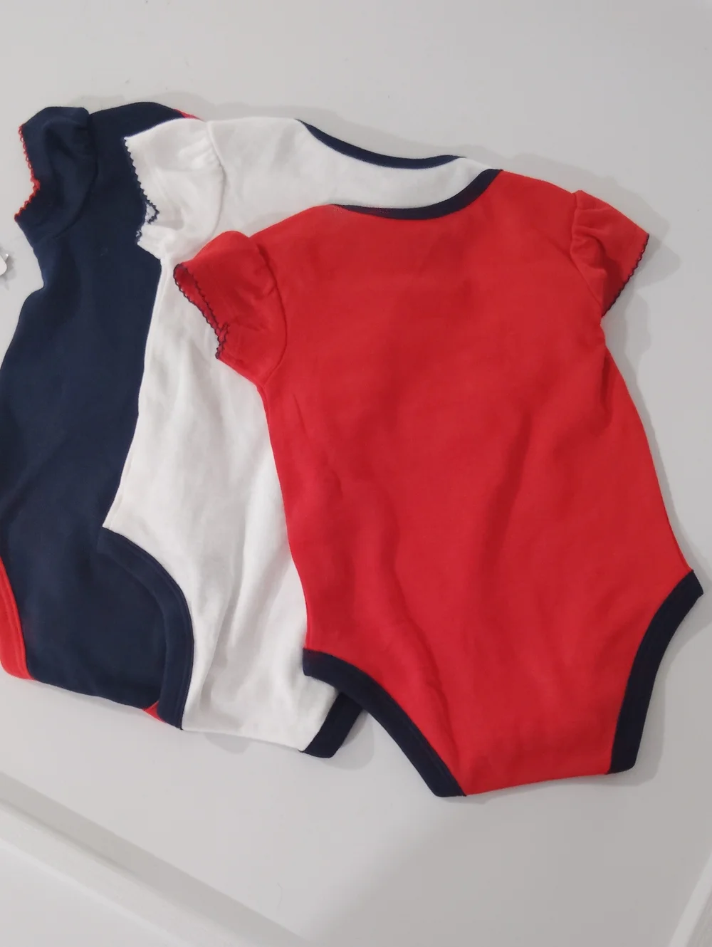 NFL New England Patriots Navy Red White  Baby Girl  Bodysuit 3-Pack 3-6 M
